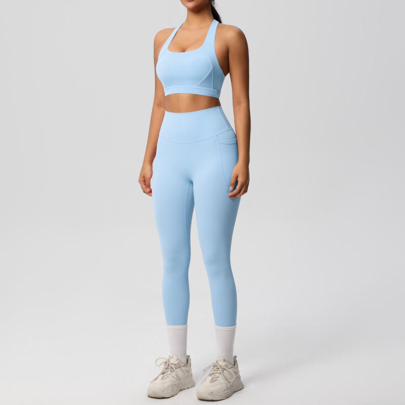 ヨガ レディース 上下セット ブラトップ レギンス スパッツ スポーツウェア トレーニングウェア フィッ..