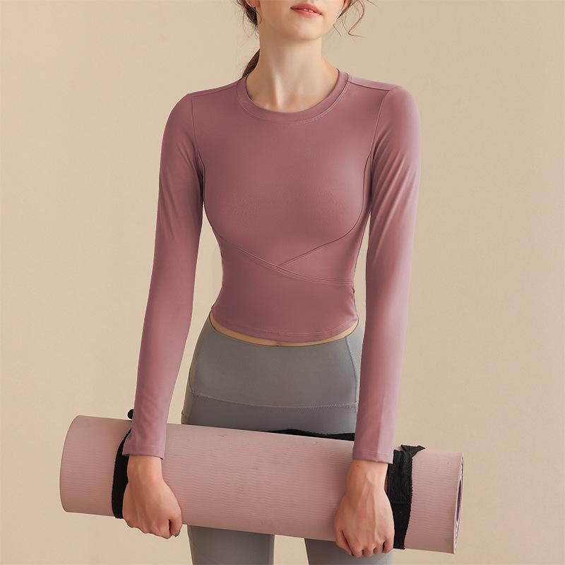 トップス レディース 女性用 ヨガウェア フィットネスウェア スポーツウェア ピラティス 秋冬 高級感 スリムフィット 細見え 着痩せ 長袖 ナイロン