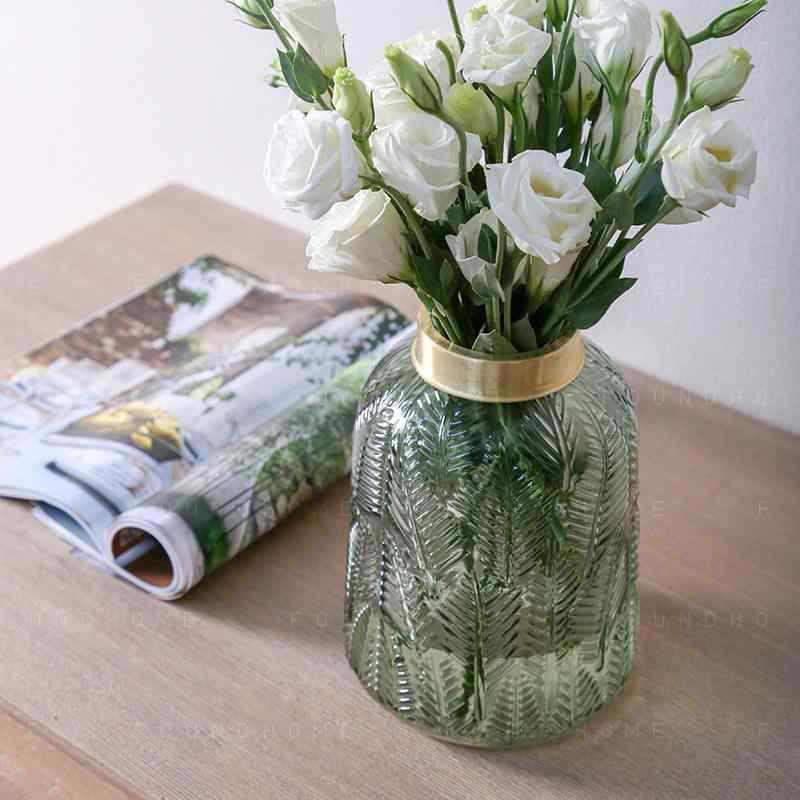 花瓶 ガラス 高級感 インテリア 卓上 円形 ゴールド 水栽培 結婚祝い 誕生日 新築祝い