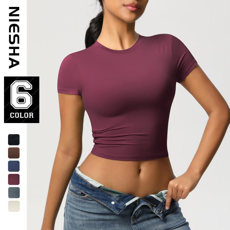 Tシャツ レディース ヨガウェア スポーツウェア ランニング トレーニングウェア 半袖 無地 吸湿速乾 伸..