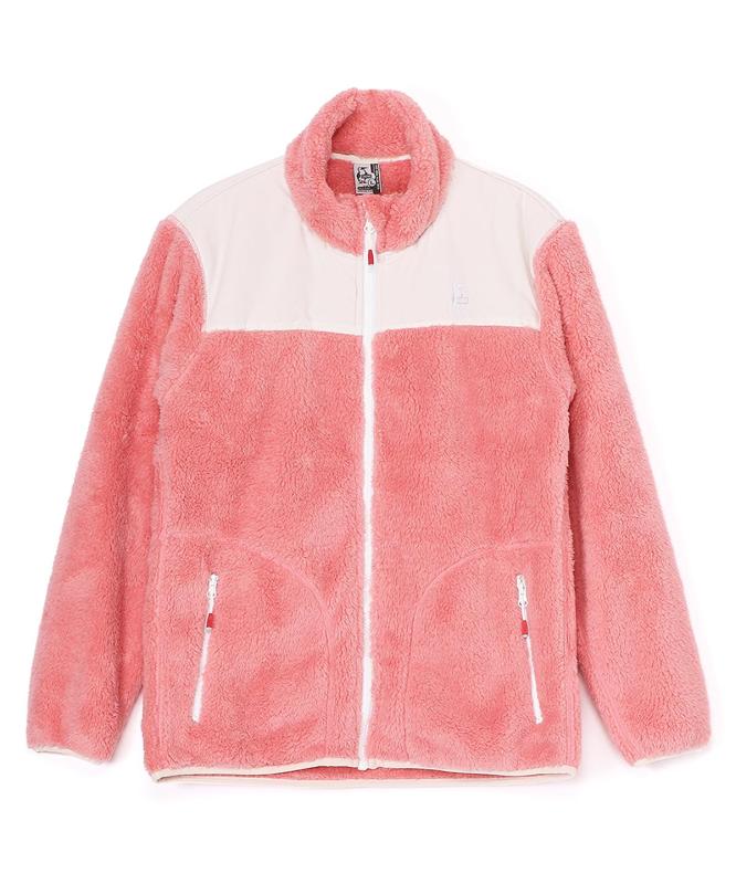 [チャムス] フリース Elmo Fleece Jacket レディース Pink/White M