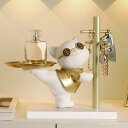 置物 招き猫 レジン製 キーフック 鍵置き 小物入れ 収納 玄関 リビング デスク 子供部屋 おしゃれ かわいい モダン シンプル 多機能 開運 招福 インテリ...