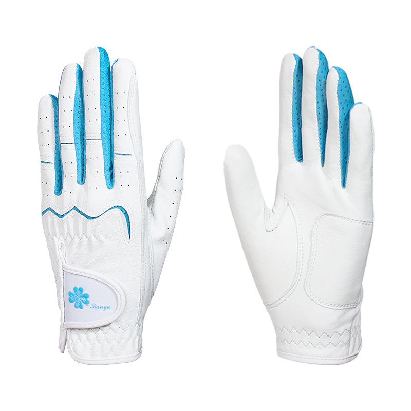 ゴルフ グローブ レディース 女性用 羊革 ラムレザー PUレザー 切り替え 滑り止め グリップ強化 通気性..
