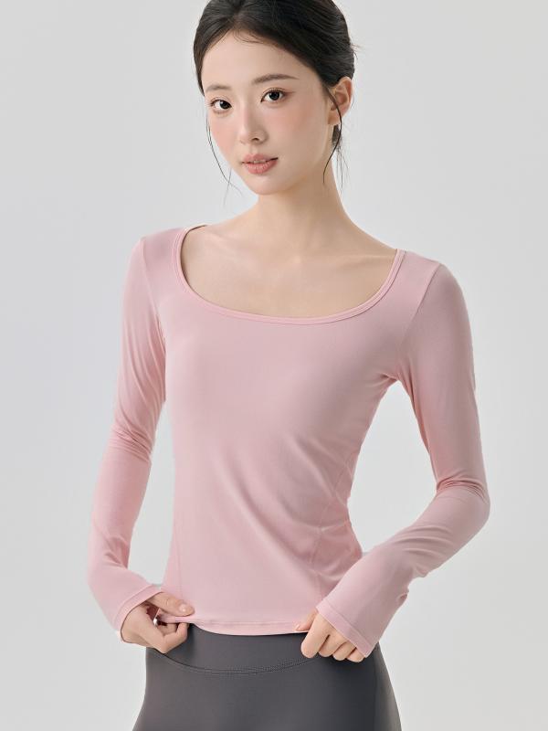 ヨガウェア レディース トップス 長袖 高弾性 接触冷感 吸湿速乾 スリム Tシャツ スポーツウェア トレ..