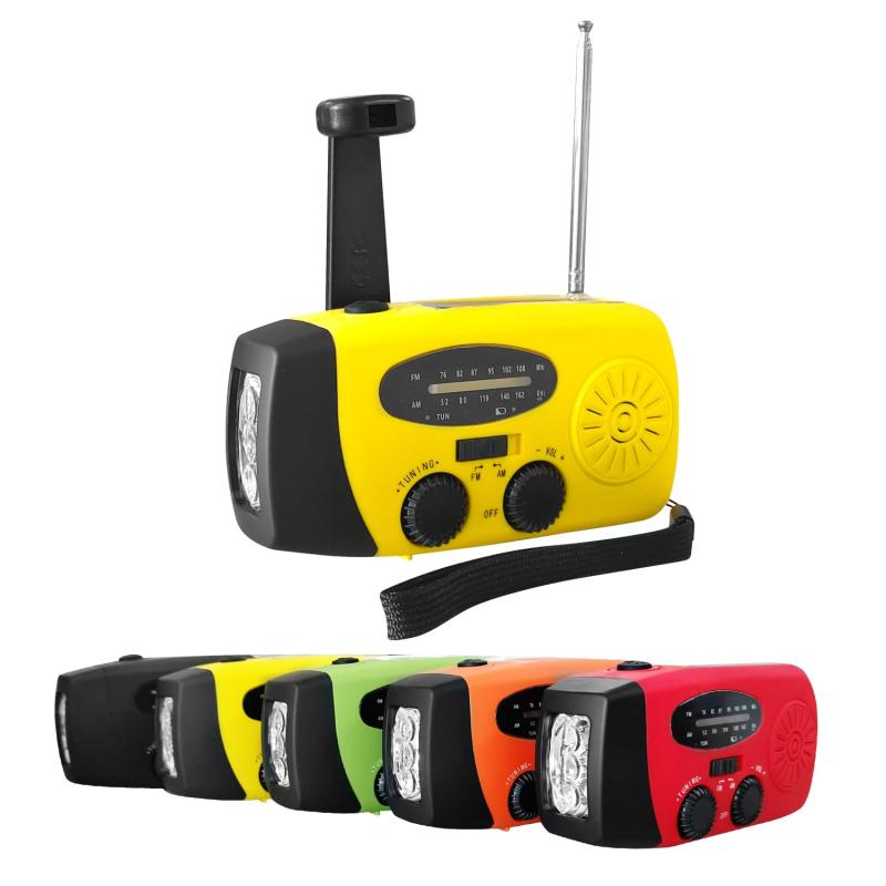 緊急防災 3WAY充電ラジオライト 防災ラジオ ストラップ付け ソーラー/手回し発電 USB充電 非常用照明器具 災害用 防水 コンパクト 大容量2000mAh 懐中電灯 AM/FM対応 防災グッズ 地震 震