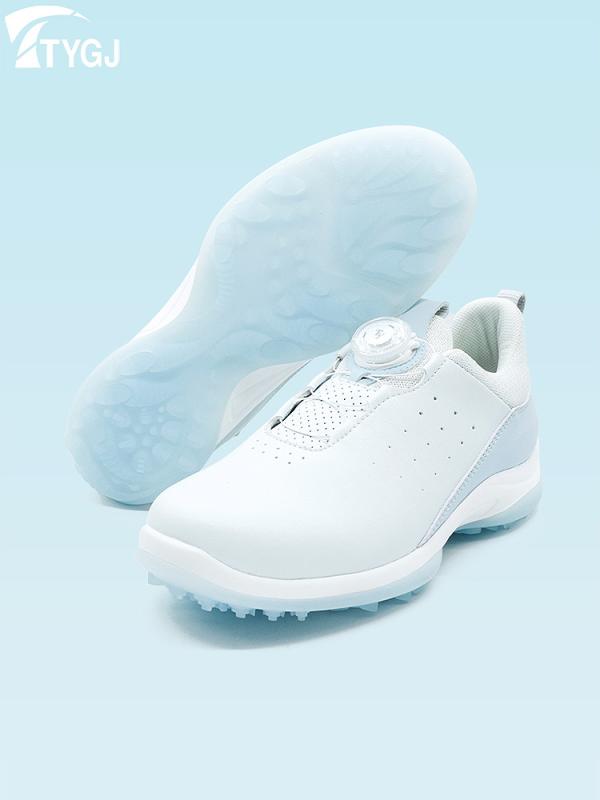 ゴルフシューズ レディース スパイクレス 滑り止め ダイヤル式 伸縮性靴紐 ローカット マイクロファイ..