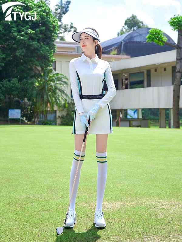 ゴルフウェア レディース 長袖 ポロシャツ ショートスカート スリムフィット スタイルアップ 上下セッ..