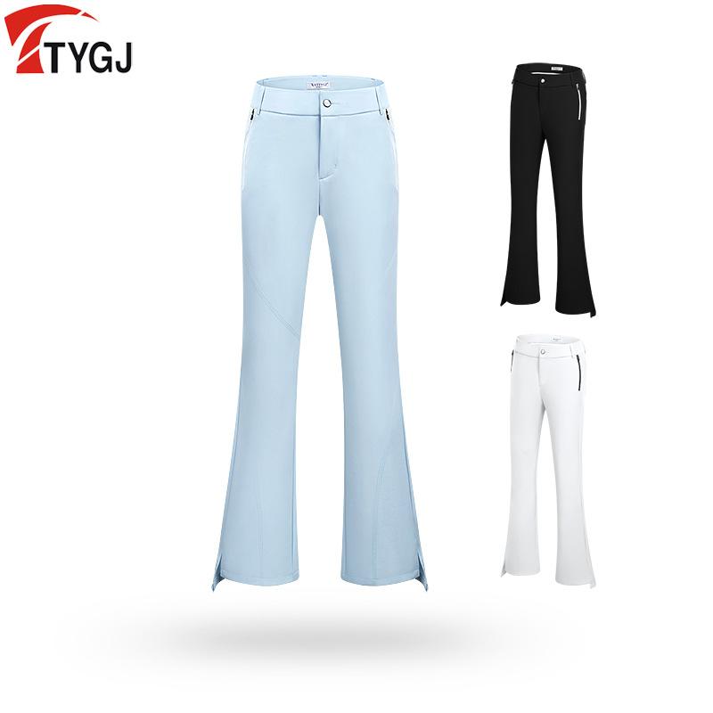 ゴルフ パンツ レディース ハイウエスト セミフレア ロング丈 九分丈 韓国風 カジュアル スポーツ トレ..