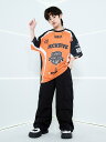 ダンス衣装 キッズ 男の子 女の子 男女兼用 ストリート ヒップホップ ジャズ 発表会 演出服 ステージ ファッションショー セットアップ 上下セット Tシャツ カーゴパンツ 綿 コットン オレンジ ブラック