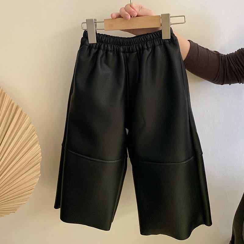 キッズ 女の子 秋冬 裏起毛 フード付き もこもこファーアウター ニットセーター フェイクレザーパンツ ..