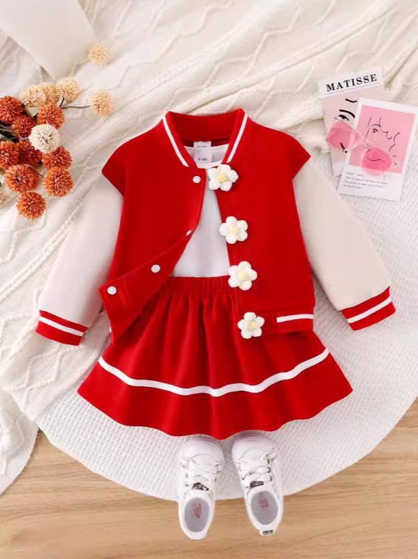 キッズ ベビー 幼児 女の子 女児 セットアップ 欧米風 秋冬 カーディガン スタジャン アウター フリル ..