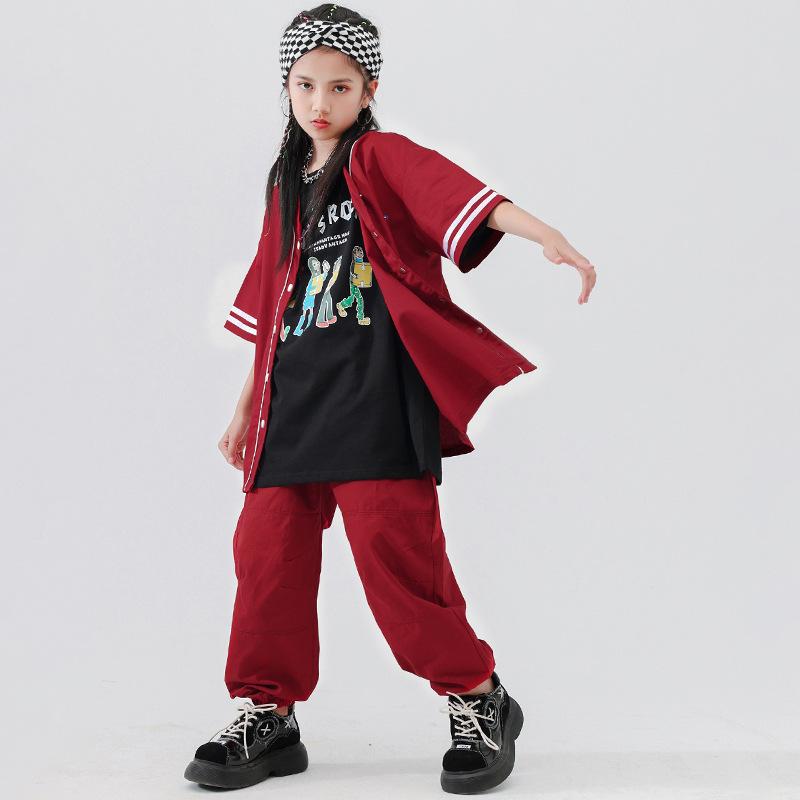 キッズ 女の子 ガールズ ダンスウェア セットアップ ヒップホップ ストリート系 ベースボールジャケッ..