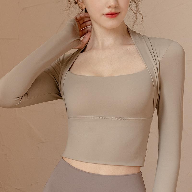 ヨガウェア レディース カップ付き 秋冬 ピラティス トレーニング スポーツ トップス ランニング フィ..