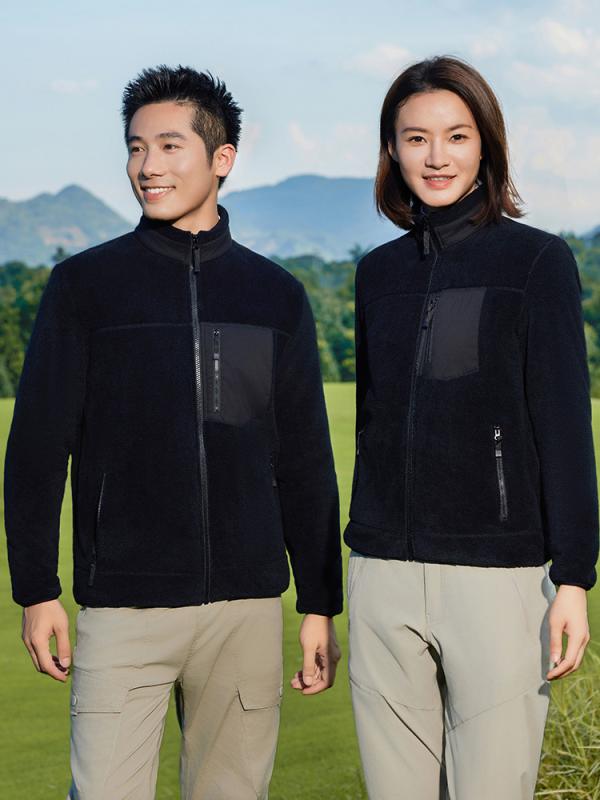 ゴルフ メンズ レディース 秋冬 スタンドカラー 裏起毛 保温 切り替え ジップアップ 長袖 ジャケット ..