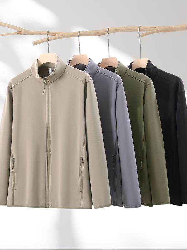 ゴルフ メンズ レディース スポーツ カジュアル 速乾 吸汗ドライ スタンドカラー ジップアップ ウイン..