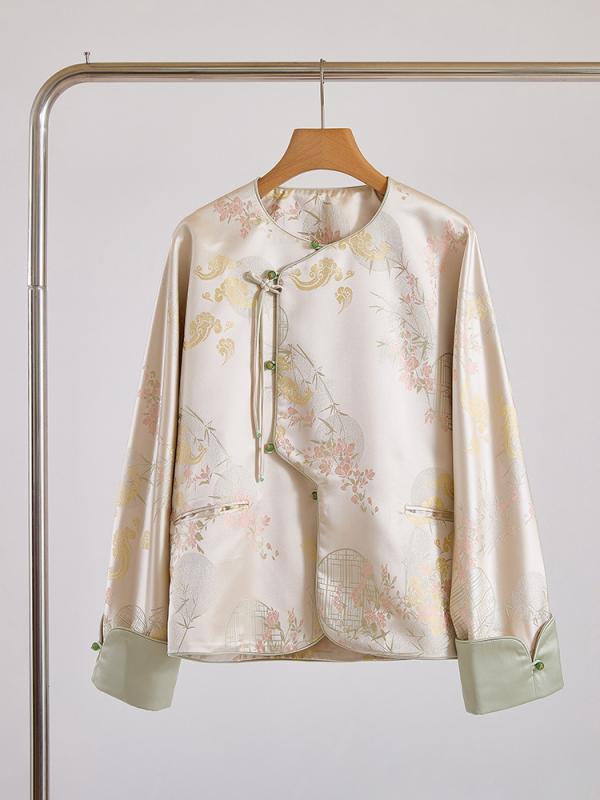 ジャケット レディース アウター 女性用 モダンチャイナ 中国風 軽やか チャイナボタン 飾りボタン ジ..