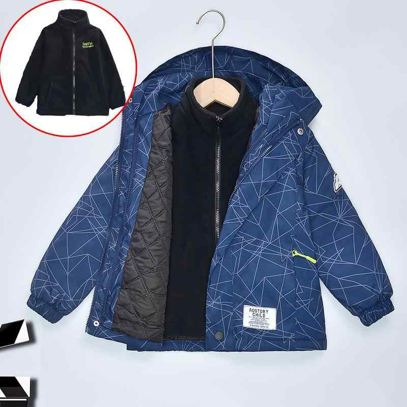 子供用 アウター 取り外し可能 中綿入り 防風 ジャケット 男の子 秋冬 ストライプ 厚手 110cm 120cm 13..