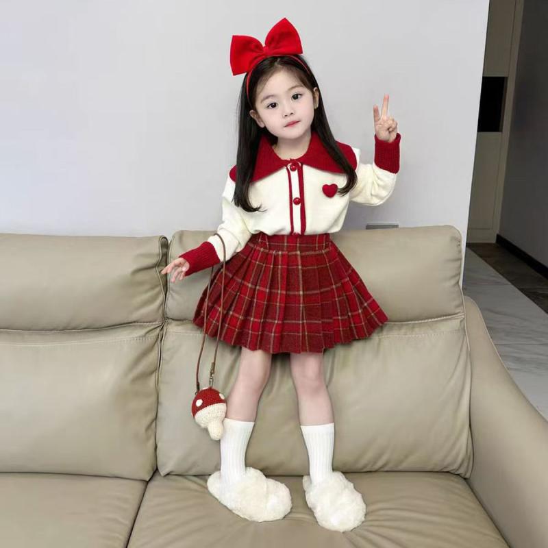 ニット・セーター キッズ 女の子 カーディガン 秋冬 子供服 韓国風 レトロ ハート柄 トップス かわいい..