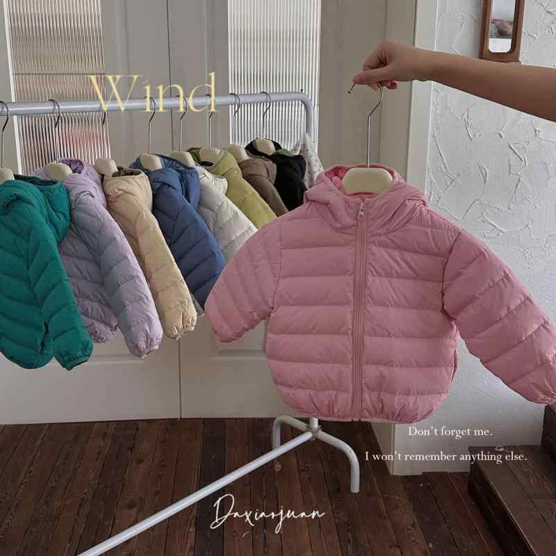 キッズ ダウンジャケット 子供用 90 白ダックダウン 無地 フード付き アウター 秋冬 かわいい 幼児 1歳..