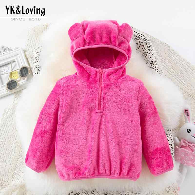 パーカー キッズ ベビー 男女兼用 男の子 女の子 かわいい クマ耳 長袖 フード付き 秋冬 防寒 あったか..