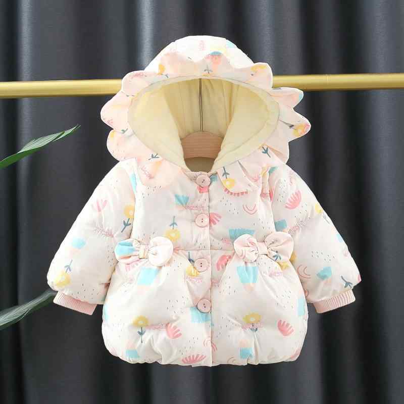 中綿ジャケット ベビー 女の子 秋冬 韓国風 厚手 裏ボア フード付き コート アウター 前開き シングル..