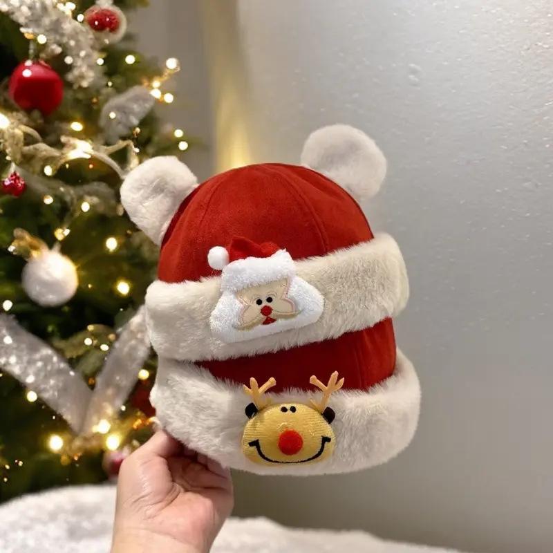 帽子 ベビー用 秋冬用 地主帽 男の子 女の子 かわいい 瓜皮帽 1歳 2歳 3歳 4歳 赤色系 保温 防寒 厚手 ..