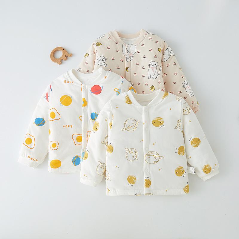 ベビー服 男女兼用 綿入りジャケット 厚手 アウター 赤ちゃん 上着 コットン100% 幼児 子供服 秋冬 防..