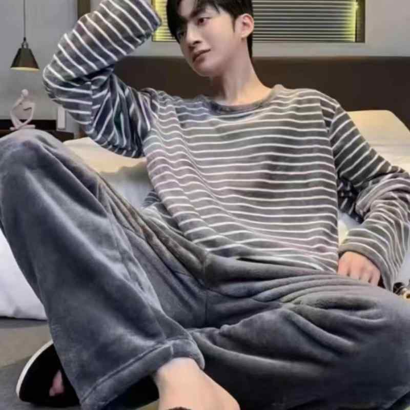 パジャマ メンズ 男性用 秋冬 長袖 フランネル あったか 部屋着 寝間着 上下セット ルームウェア 快適 ..