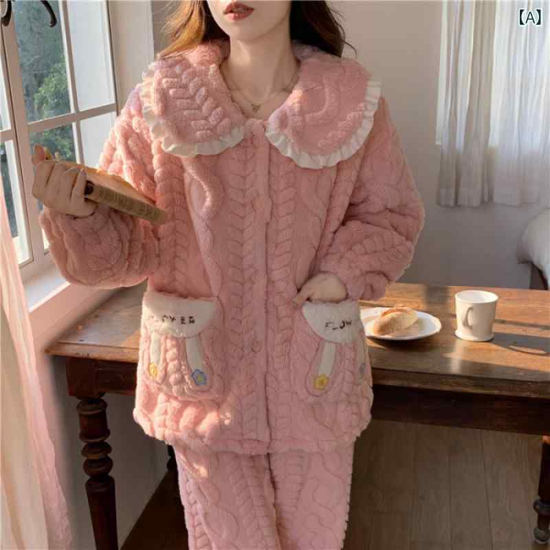 ・カテゴリ: 睡衣 ・素材: 聚酯纤维(涤纶) ・厚さ: 加厚 ・襟の形: 翻领 ・袖丈: 長袖 ・パンツ丈: 长裤 ・機能: 休闲,睡眠,居家,保暖,可外穿 ・対象: 少女 ・シーン: 居家 ・カラー: XH-6932#,XH-6933#,XH-6935#,XH-6936#,XH-6937#,XH-6938#,XH-6939# ・サイズ: M,L,XL,2XL ・主な素材の含有量: 100% ・スタイル: 简约风