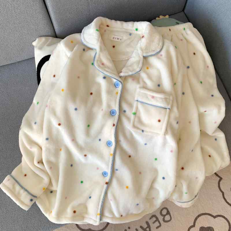 パジャマ レディース 女性用 秋冬 フランネル ポリエステル 裏起毛 厚手 快適 前開き 長袖 長ズボン セ..