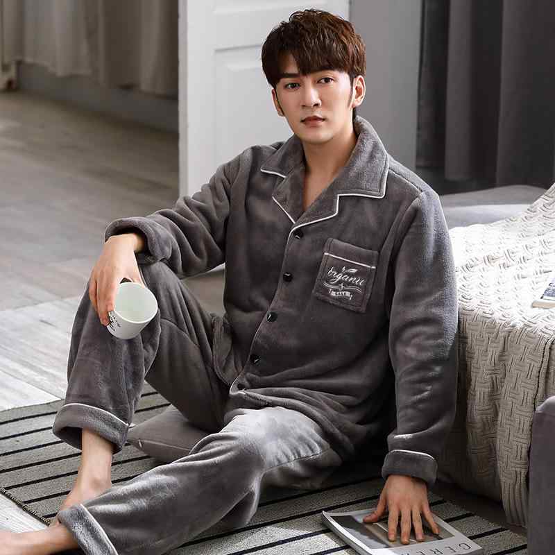 パジャマ メンズ 男性用 寝間着 ルームウェア 部屋着 上下セット セットアップ 秋冬 フランネル サンゴ..