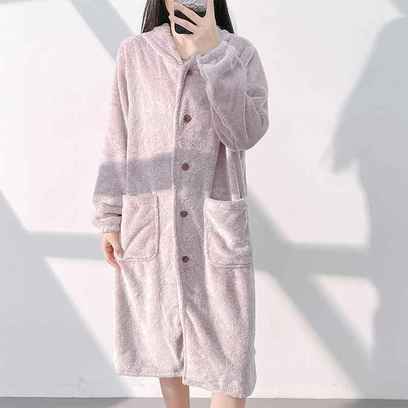 パジャマ レディース メンズ ユニセックス フランネル 長袖 膝丈ワンピース 部屋着 ルームウェア あったか 秋冬 ピンク系 グレー