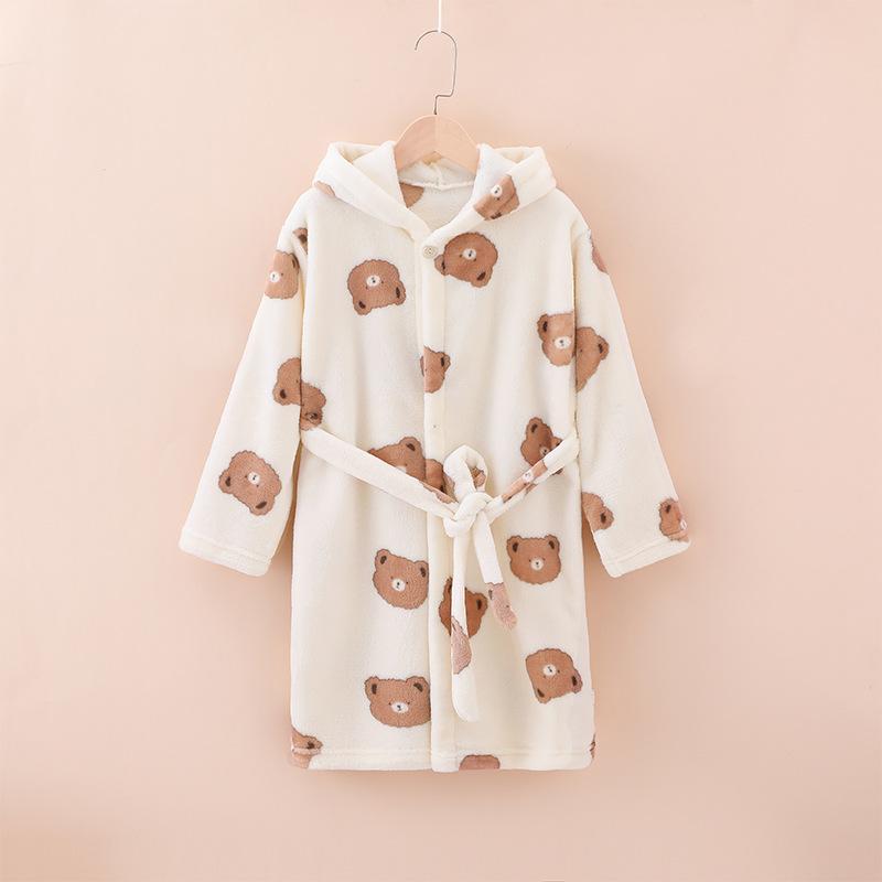 子供用 バスローブ フランネル 厚手 キッズ パジャマ 男の子 女の子 ルームウェア ベビー ロング丈 春..