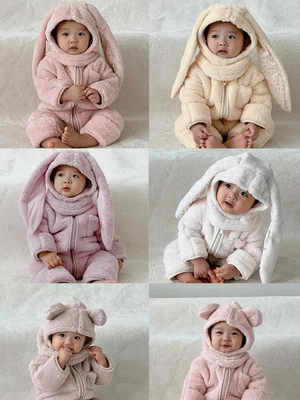 帽子 ベビー 赤ちゃん 冬用 防寒 フリース あったか かわいい うさぎ くま S M 6ヶ月 12ヶ月 ミルクベ..