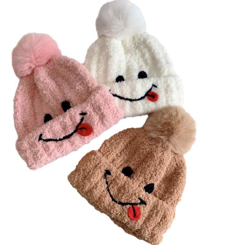 帽子 ベビー キッズ 秋冬 围巾套装 かわいい 笑颜 冬 ニット帽 幼儿 女の子 男の子 防寒 保温 6ヶ月 1..