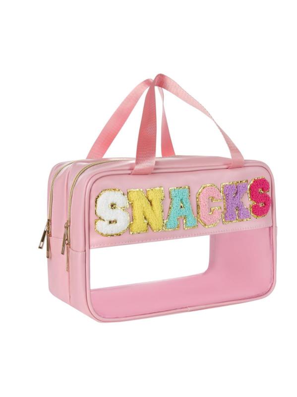 化粧ポーチ レディース 大容量 刺繡ロゴ入り ダブルポケット付き 手提げ 旅行用 メイクポーチ PUレザー製 白 黒 ピンク系