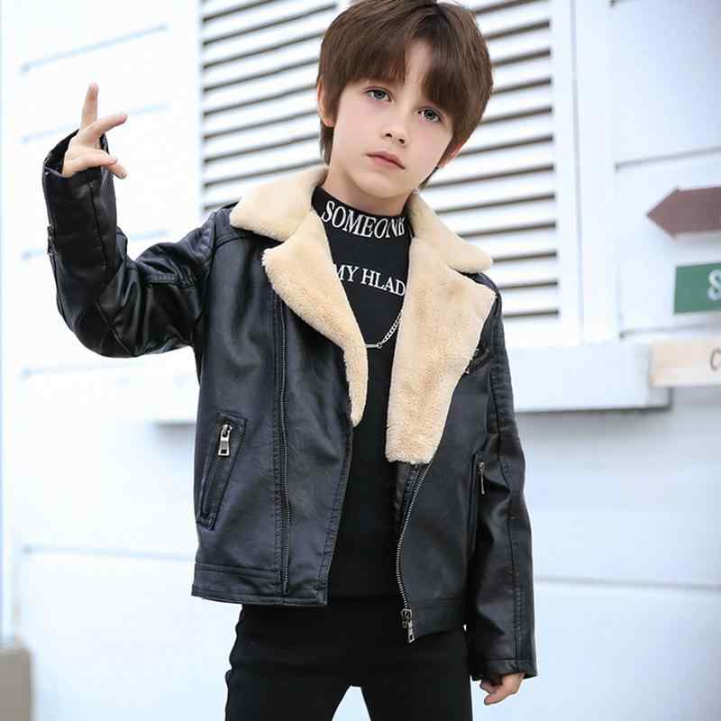 子供服 ジャケット 男の子 PUレザー ライダースジャケット 秋冬 裏起毛 厚手 防寒 襟付き アウター