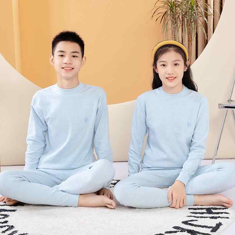 インナー キッズ 子供用 防寒 あったか 長袖 トップス ズボン 上下セット 綿 半ハイネック 無地 ピンク..