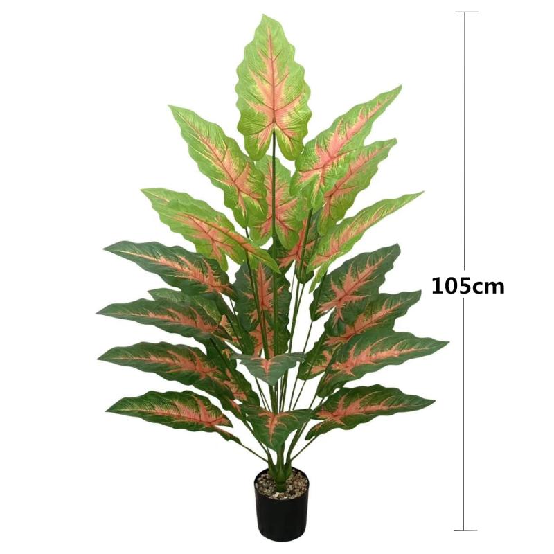 観葉植物 特大 海芋 105cm 24頭 アロイド 葉っぱ インテリア 北欧風 リビング 飾り付け 造花 ディスプ..