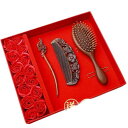 ヘアアクセサリー レディース ヘアコーム 木製 マッサージ スカルプケア エアバッグ クッション 檀木 かんざし 和装 髪飾り 結婚式 パーティー ギフト 金糸...