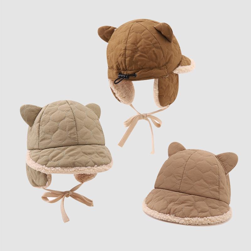 帽子 キッズ 冬用 ニット帽 耳当て付き ベビー 防寒 保温 防風 ボア 漁夫帽 あご紐付き かわいい 1歳 2..