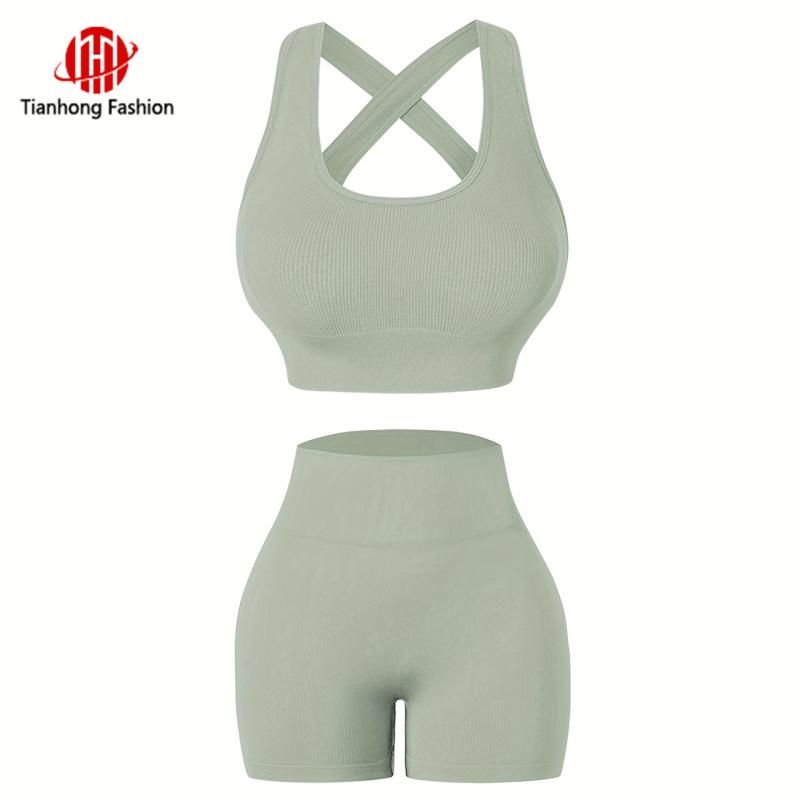 ヨガウェア レディース 上下セット スポーツブラ ＆ ヨガパンツ ランニング 運動着 トレーニングウェア..