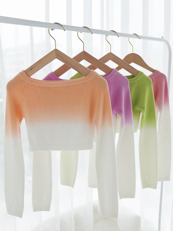 ダンス衣装 キッズ バレエ レオタード ウォームアップ ウェア ニット カーディガン グラデーションカラ..