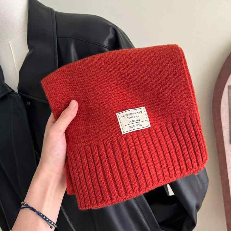 マフラー レディース メンズ 100% オーストラリア産 羊毛 ウール ニット スヌード カーキ色 赤色 薄灰..