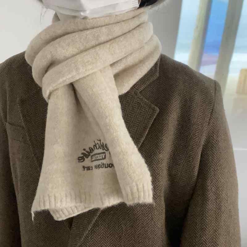 マフラー レディース メンズ ニット 秋冬 学院風 羊毛混紡 あったか 防寒 ストール ショール ミルクホ..