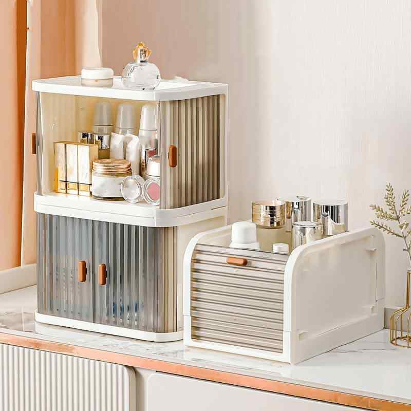 収納ケース デスク上置棚 卓上収納 小物入れ 化粧品収納ボックス 整理ボックス ふた付き 大容量 雑貨収..