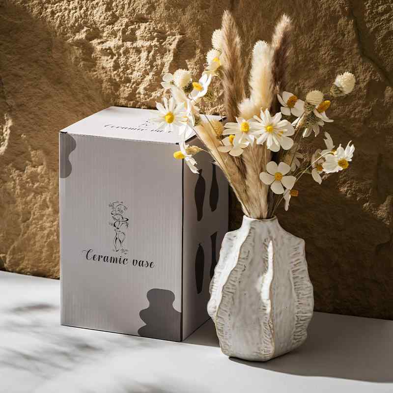 花瓶 北欧 陶器 セラミック フラワーベース インテリア リビング ダイニング テーブル 卓上 飾り ドラ..