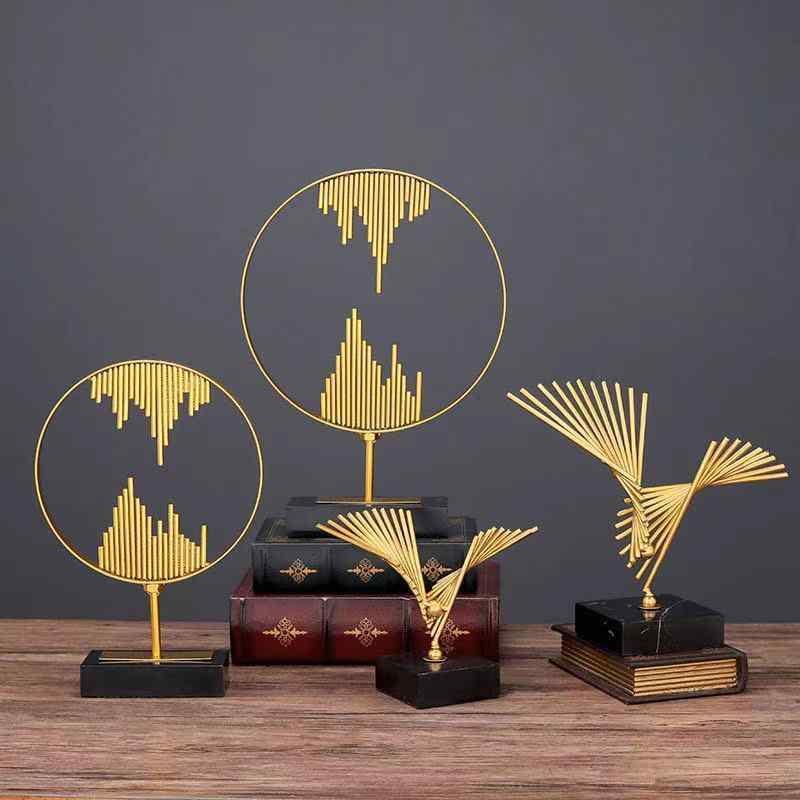 置物 オブジェ 北欧 現代的 ミニマリスト 鉄製 雄鶏 山河 風景 モチーフ デスク テレビ台 飾り