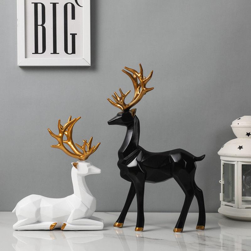 置物 オブジェ 北欧 幾何学模様 ヘラジカ 現代 飾り 樹脂製 玄関 テレビ台 リビング ワイン棚 ディスプ..