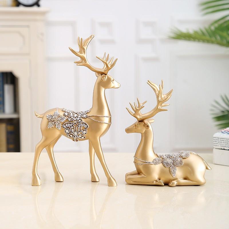 置物 カップル 鹿 オブジェ ヨーロピアン 北欧風 インテリア雑貨 おしゃれ かわいい 結婚祝い 新築祝い..
